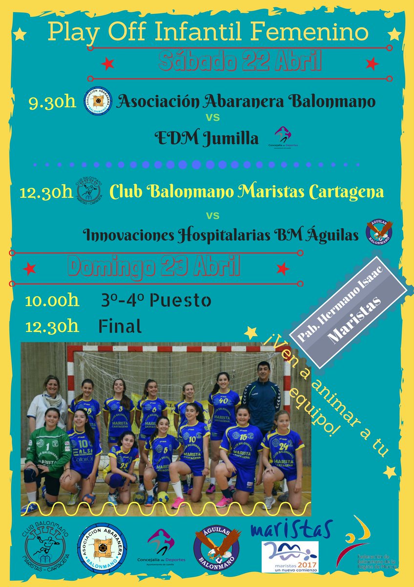 CbmMaristasct's tweet photo. Intenso finde #balonmano 22-23Abril #IsaacArena PlayOff Inf Femenino y Copa Juvenil Masc! #consuaficionmaristascampeon #BMmaristasCTnonstop https://t.co/VoGKGGVDK6