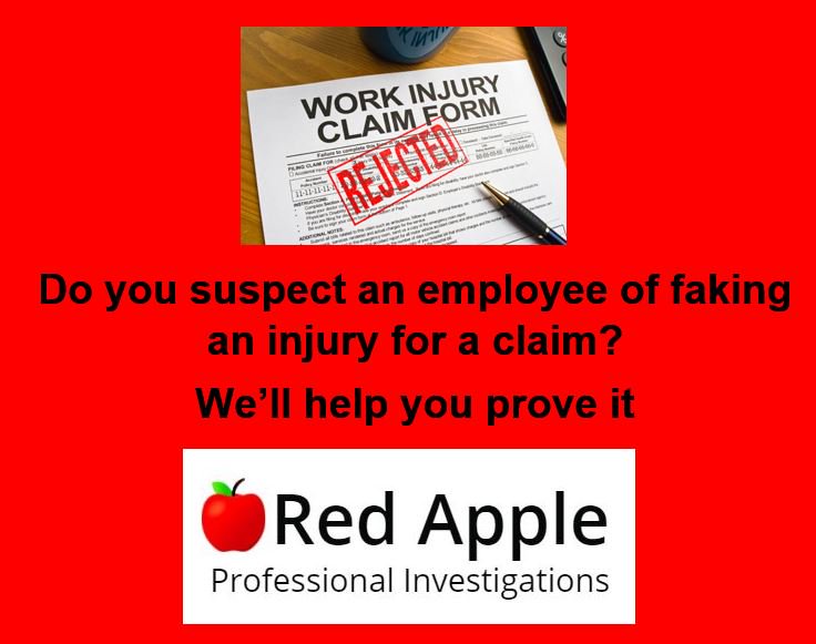 RedAppleProfInv's tweet photo. About to be implicated in a claim?  Suspect there's more to it than meets the eye? We can help #investigation #evidence #fraud #injuryclaim https://t.co/dq9zF9Q4Uj