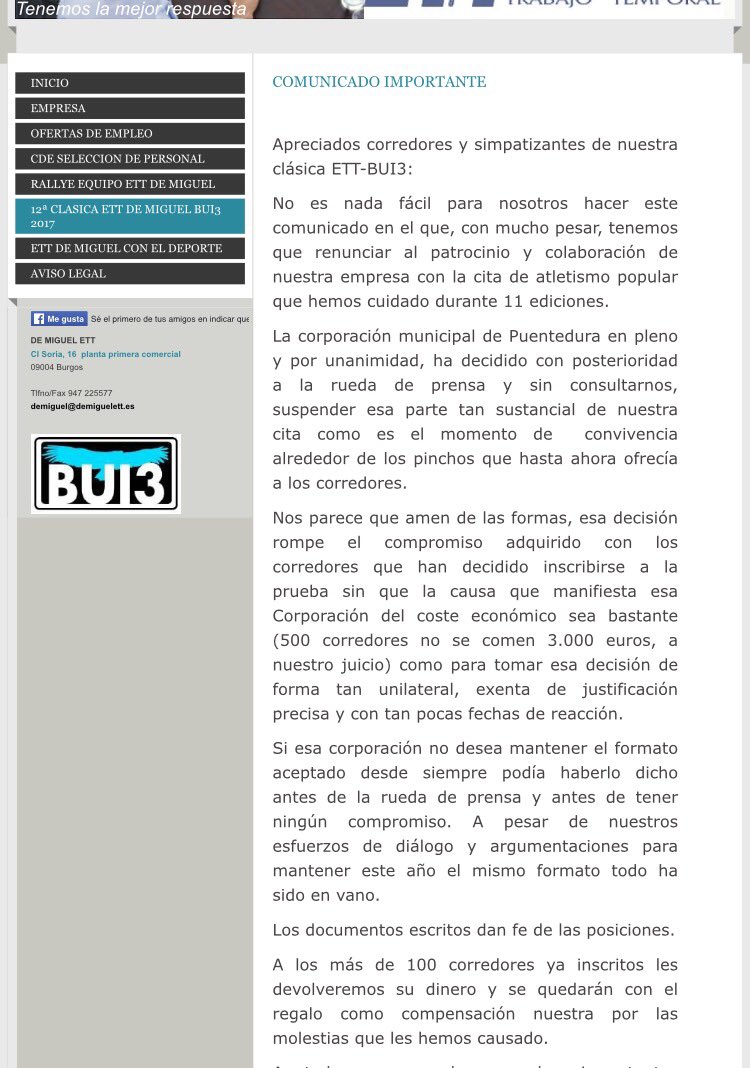 Lourdeschuspi's tweet photo. @arcerunner @jabatosrc @sawassdi @ClasicaBUI3 @juanitotuitero @AAlbertoMartin @bureba_trail @Burgosteopatia @IDJBurgos @BurgosAtletismo De parte de Carlos de Miguel y de todo su equipo 
GRACIAS https://t.co/MPTvay3PBa