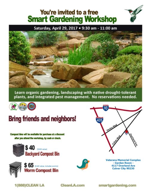 mridleythomas's tweet photo. You’re invited to a smart gardening workshop on 4/29 at 9:30a. @LAPublicWorks #EarthDay https://t.co/UscMjlTnky