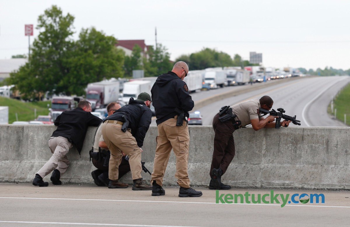 Police have weapons drawn as I-75 is closed at 90 mile marker in Madison Co. following a pursuit that has ended in a standoff.<a href="/heraldleader/">Lexington Herald-Leader</a>