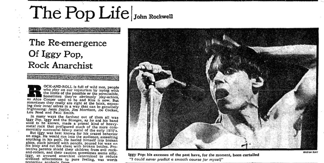 Happy 70th birthday Iggy Pop! A 1977 NYT profile called him a \"rock anarchist\":  