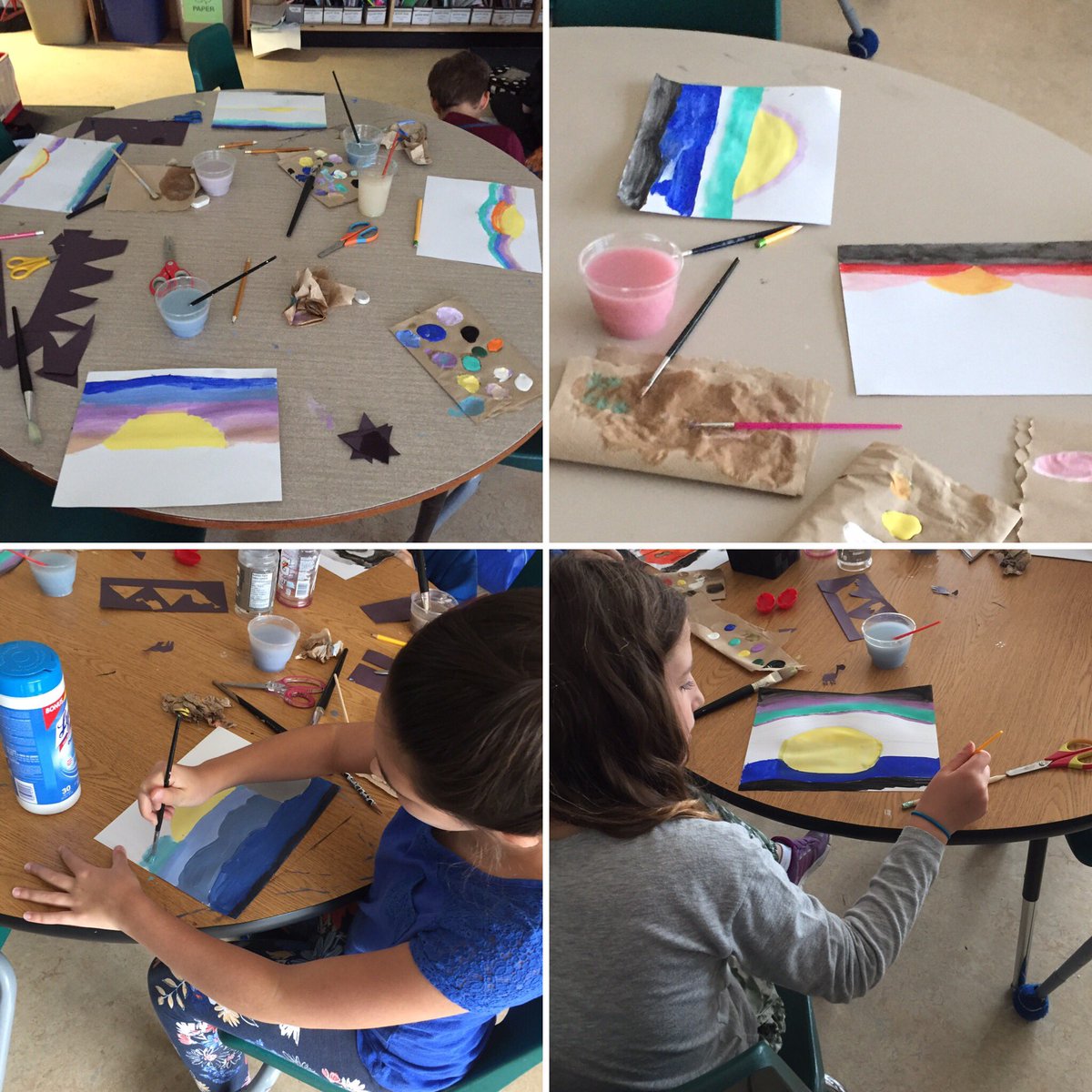 Lace_C's tweet photo. Egyptian sunsets art and carpet picnic lunches. #art #warmorcool #background #forefront #Egypt #tldsblearns #feedallfour @infoAlexandraPS https://t.co/1j9Hcukfdg