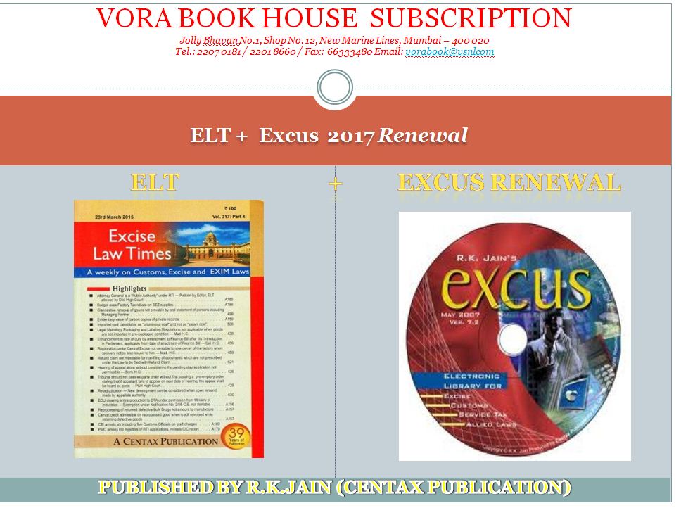 vorabookhouse's tweet photo. Title - ELT + Excus 2017 Renewal
Type - Journal,
Author - R. K. Jain
Price - Rs.10400/-
#vorabookhouse #journal #law #elt #excus https://t.co/Rqy177dJgC