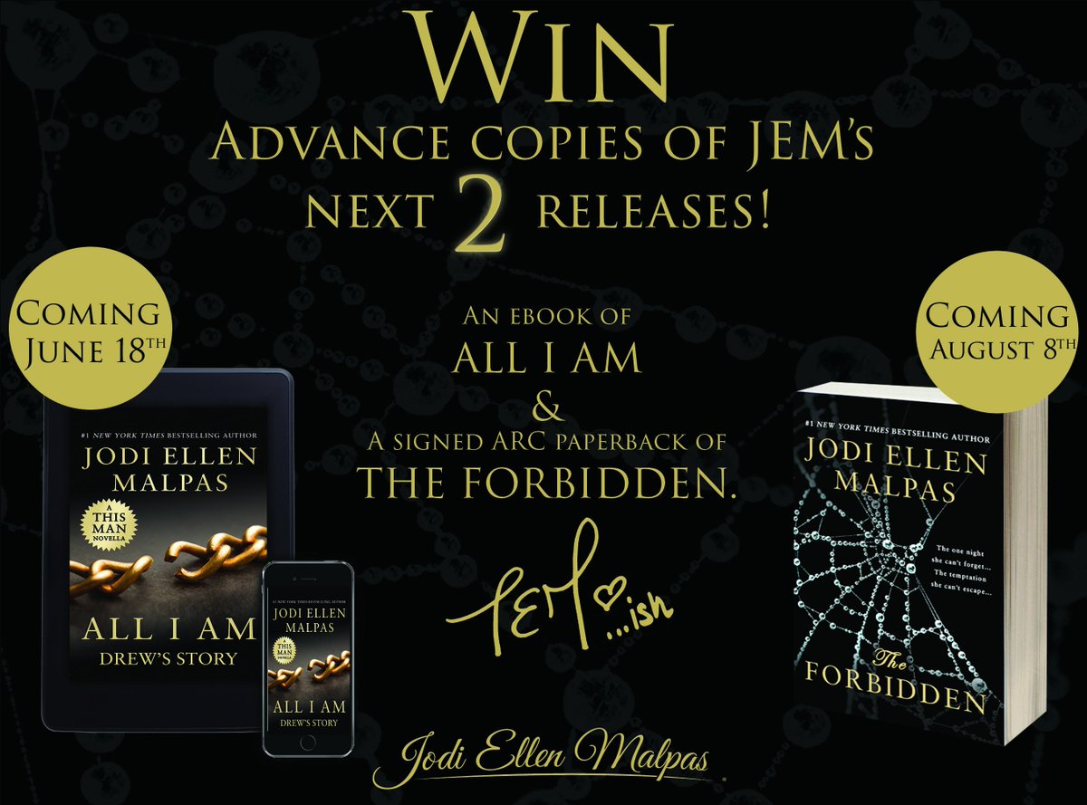 JodiEllenMalpas's tweet photo. ***JEM TWITTER GIVEAWAY***

Win ARCs of BOTH my upcoming releases! 

ALL I AM (ebook) &amp; THE FORBIDDEN! (signed pb)

RT to enter! #giveaway https://t.co/NrwwWAZ6Q6