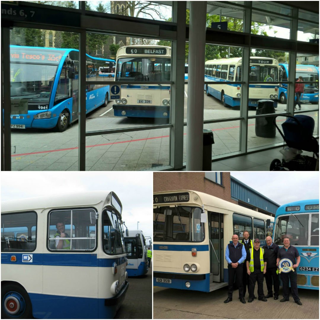 Translink_NI's tweet photo. The #Vintage bus was at Lisburn, Craigavon and Dungannon bus depots today #UB50 Did you see it? ^JC https://t.co/kZlzw7xxgZ