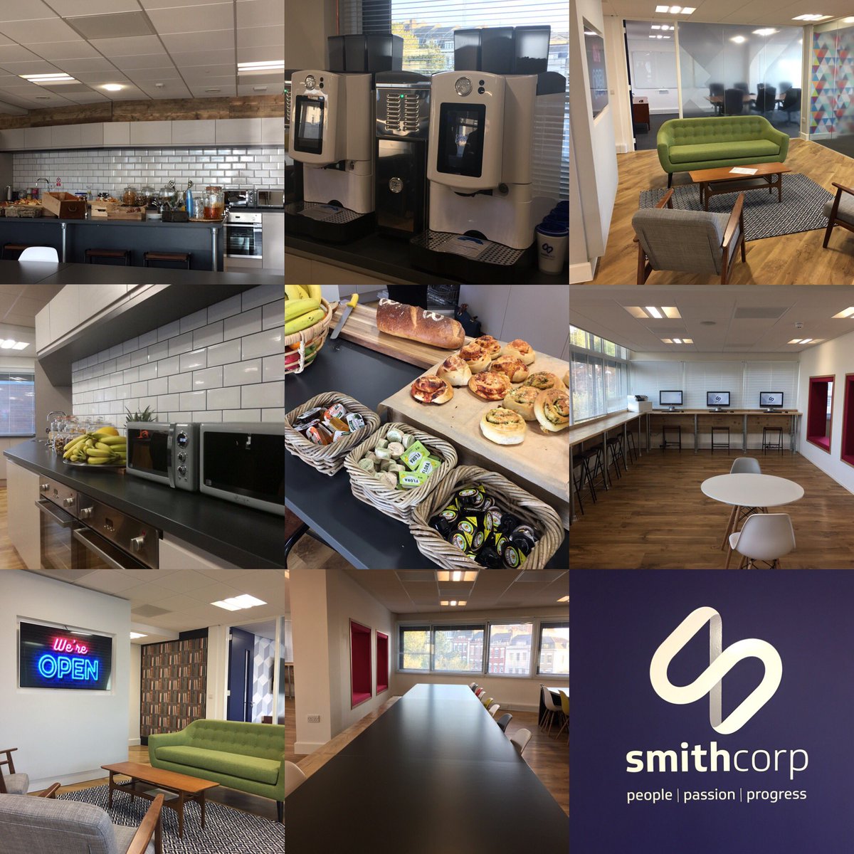 WeAreSmithCorp's tweet photo. Everyday is #nationalteaday if you work for SmithCorp! (Or Coffee or Breakfast!) Food &amp; drink for staff @ The Hub https://t.co/xQEjeZlzTo https://t.co/mX2LFWTmPG