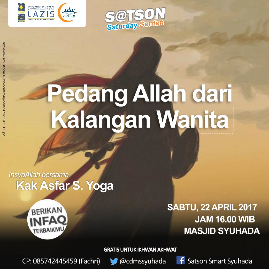 smartsyuhada's tweet photo. Assalamu'alaikum. Pelajar Jogja, yuk kita bahas sosok-sosok wanita yang  termasuk sahabat Rasulullah. Insya Allah besok jam 16.00-selesai :) https://t.co/uRqjalfbt0