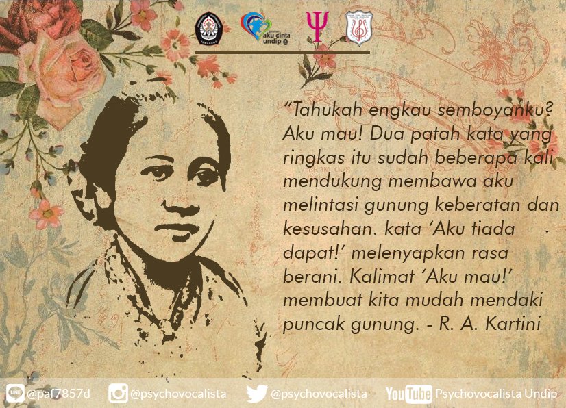 Kartini mungkin sudah tiada, namun semangat juangnya masih ada dalam diri para Kartini muda. Selamat Hari Kartini seluruh wanita Indonesia!