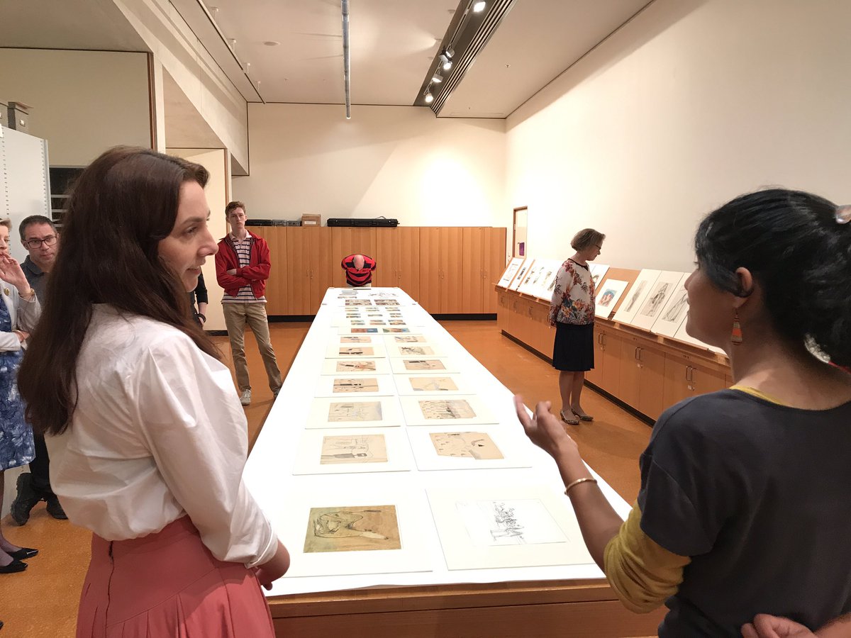 sidandned's tweet photo. What a treat inspecting #Nolan works on paper up close with curators from @NatGalleryAus and @_CMAG_  in partnership 💯#SidneyNolanCentenary https://t.co/iLtZPgKgoR