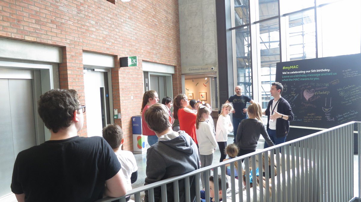 Ciaran_attheMAC's tweet image. Delighted to welcome @Actn4ChildrenNI @TheMACBelfast for a tour during a break from drama workshop with @prime_cut #lotsofquestions #lovinit