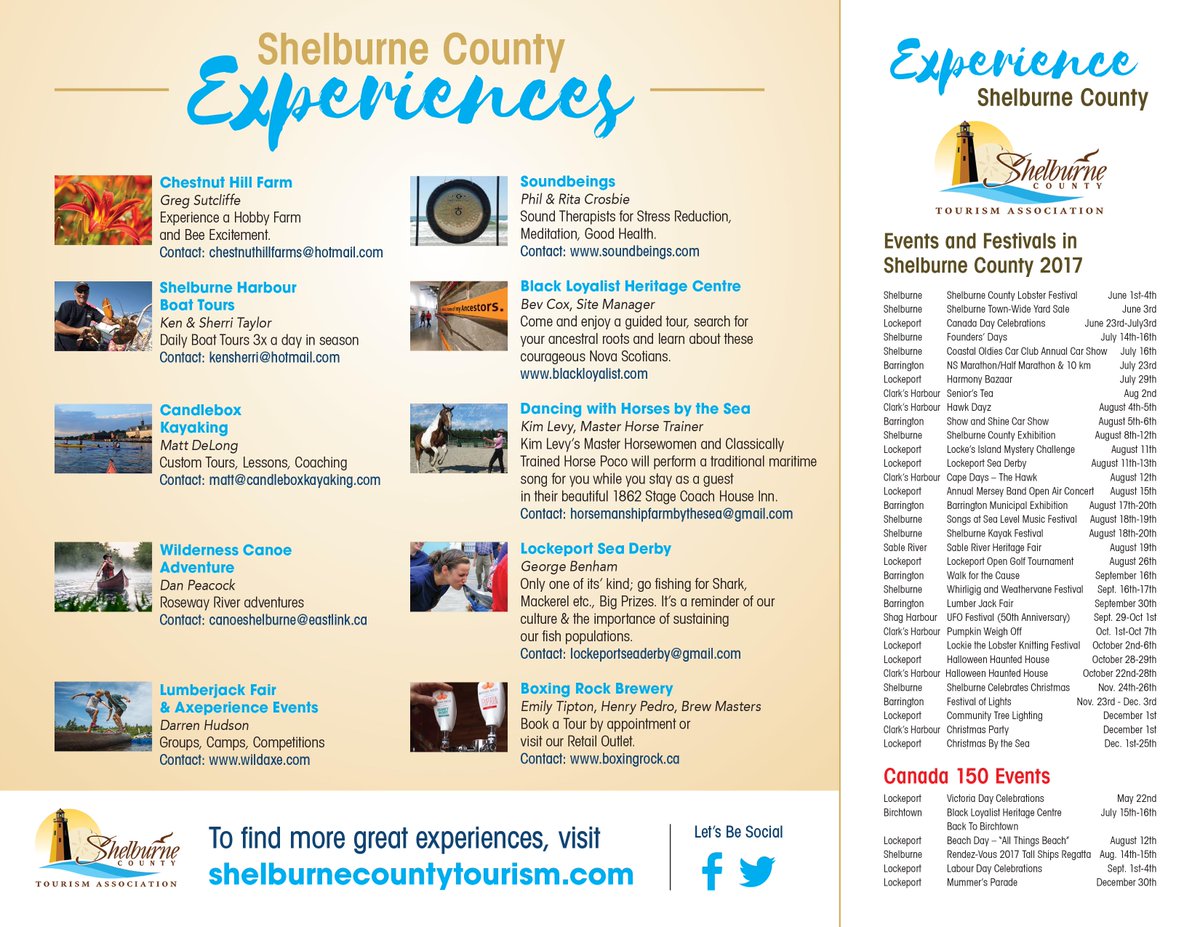 Come EXPERIENCE Shelburne County in Nova Scotia!!!!!!