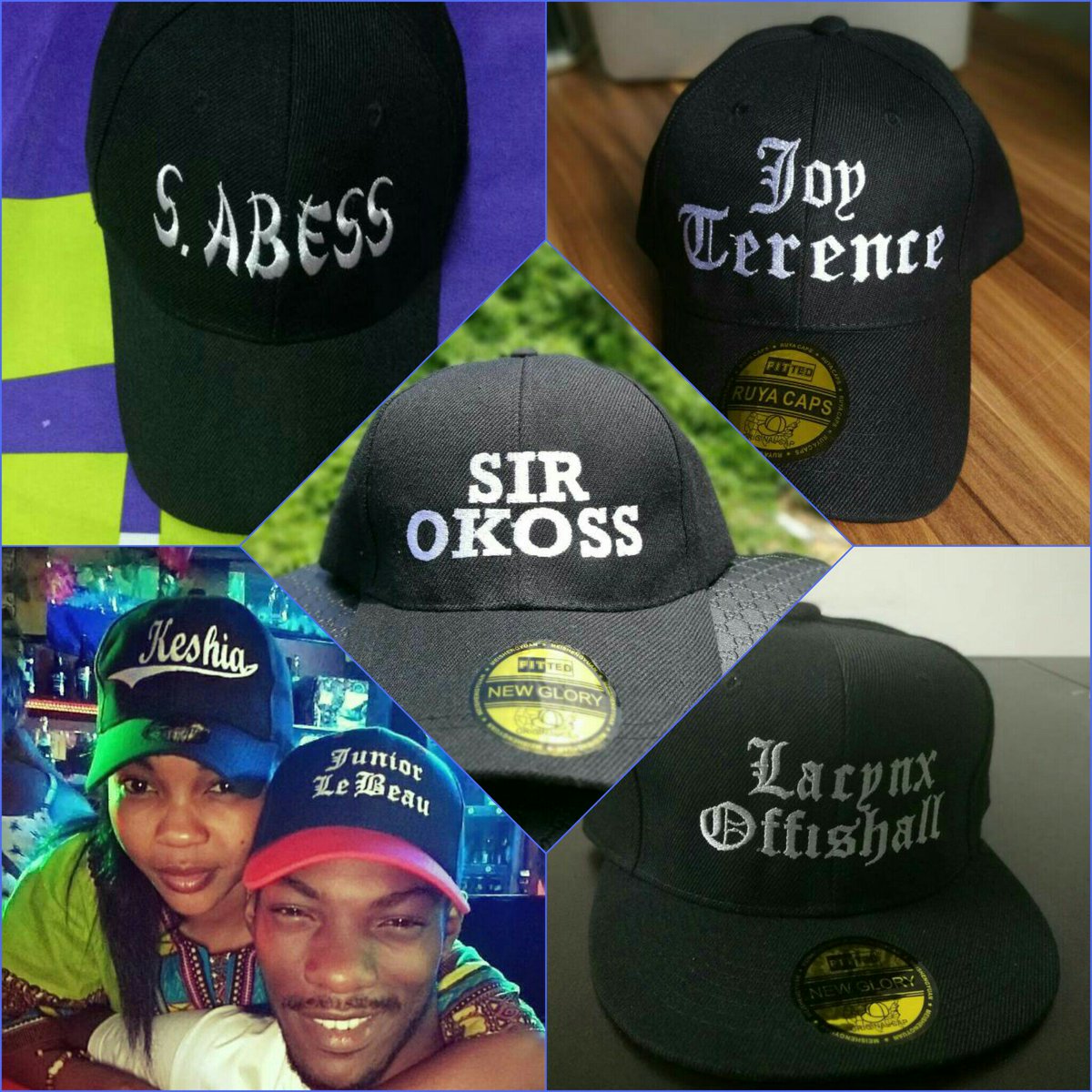 Casquettes brodés avec votre nom comme @okosszame <a href="/OffishallLarynx/">Larynx Offishall</a> <a href="/csabess/">s.c.Abess</a>
Commandez au +241 02247365
#JBsport #Ebota #Broderie #Casquettes