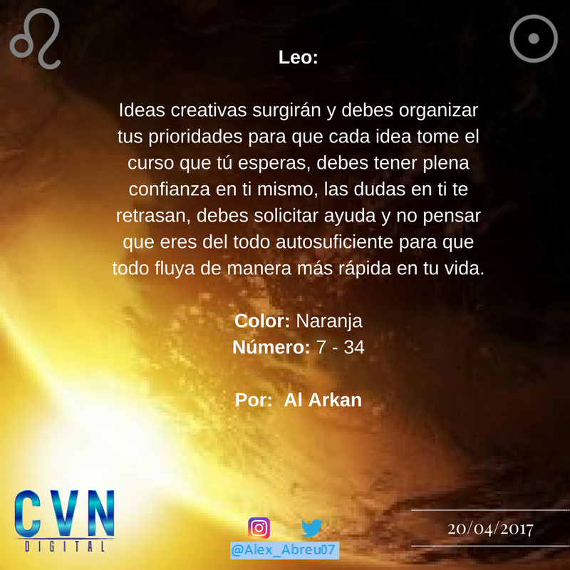 Alex_Abreu07's tweet photo. #Leo #Fuego #AlArkan #Astrología #AstologíaCVN #Horoscopo

@cvndigital 

#BuenViernes https://t.co/xaIXxmqFtj