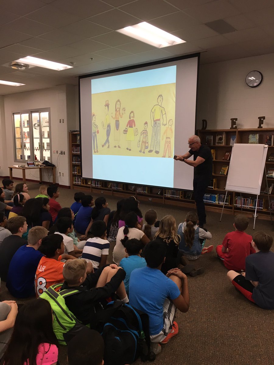 Our bellies hurt from laughing so much! Thk u <a href="/henrycoledraws/">Henry Cole</a> 4 inspiring us to persevere &amp; reach for the stars! #mtes1yr <a href="/MadisonsTrust16/">Madison's Trust E.S.</a>