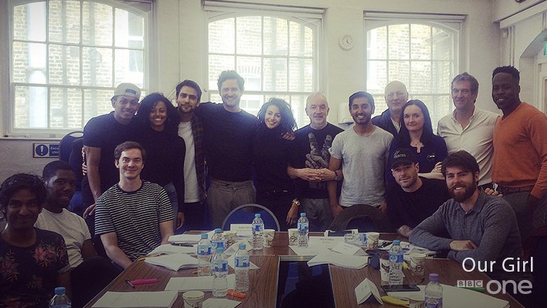 BBCOne's tweet photo. #OurGirl is reporting for duty.
Can you spot any familiar faces in this snap from today's Series 3 read-through? https://t.co/2hm3eLRqXt