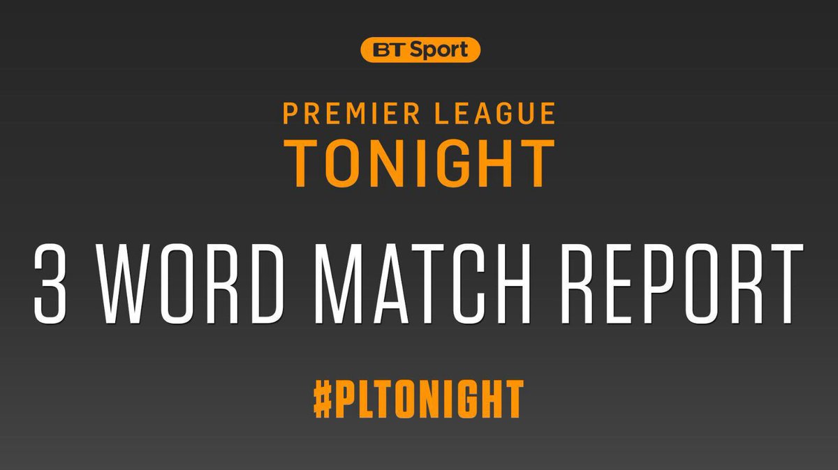 mrjakehumphrey's tweet photo. It is that time again everyone, let me know your three word match reports? I'll read the best out on #PLTonight https://t.co/sAgp9Czt0i