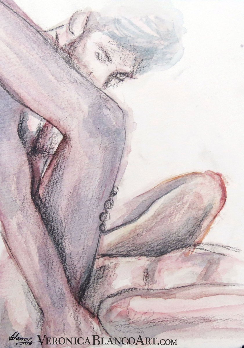 vblancoart's tweet photo. "Tease" watercolour painting available at https://t.co/osUHUZCioM
#erotic #passion #intimate #love #Toronto #artist https://t.co/KKLk1XzUpx