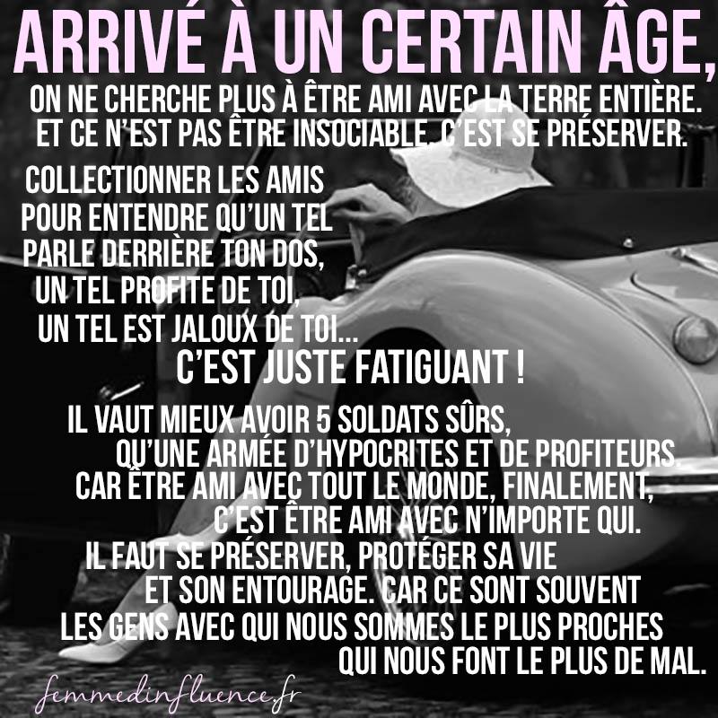 Femmedinfluence Arrive A Un Certain Age On Ne Cherche Plus A Etre Ami Avec La Terre Entiere Et Ce N Est Pas Etre Insociable C Est Se Preserver T Co 09g53g6wdl Twitter
