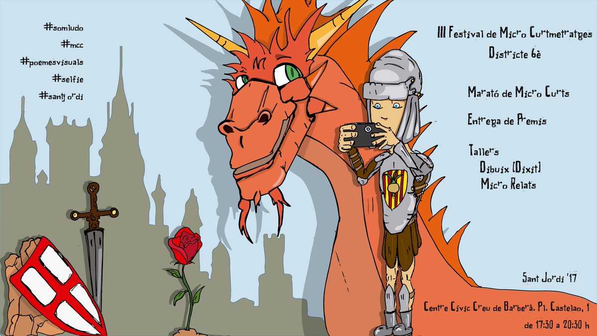 omniaespronceda's tweet photo. Aquesta tarda, #SantJordi17 i festival de #microcurts amb els joves del #D6sbd. Tradició i modernitat. Us hi esperem!
@ludojove @AsocSecunde https://t.co/8r9kWRkHRi