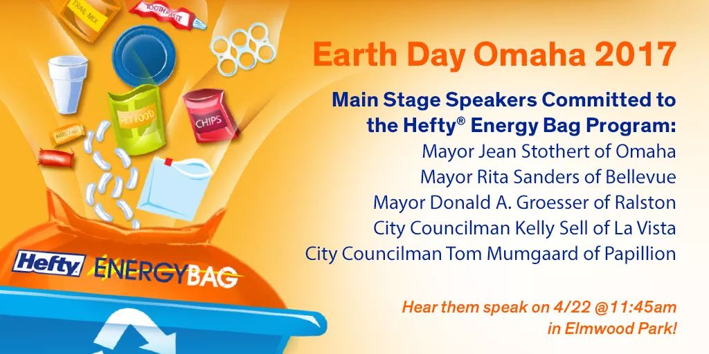 FirstarFiber's tweet photo. Partner of @Hefty #EnergyBag program which is proud to have the support of Omaha-area mayors &amp; councilmen. Hear them speak @EarthDayOmaha! https://t.co/r3zApm48Ns
