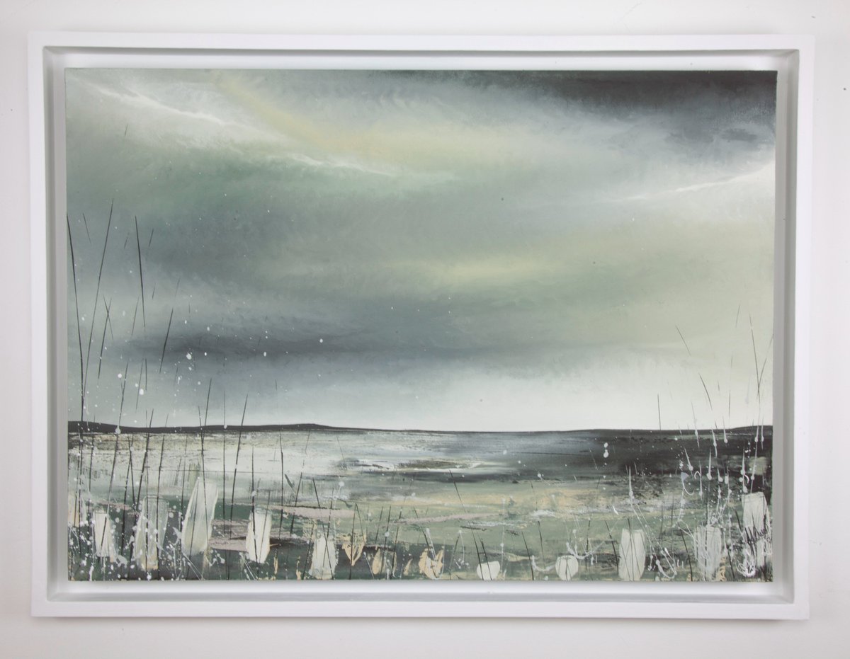 Shetland, 67 x 90 cm original acrylic on canvas is a seascape painting inspired by a trip to the Shetland Islands #art #painting #artist