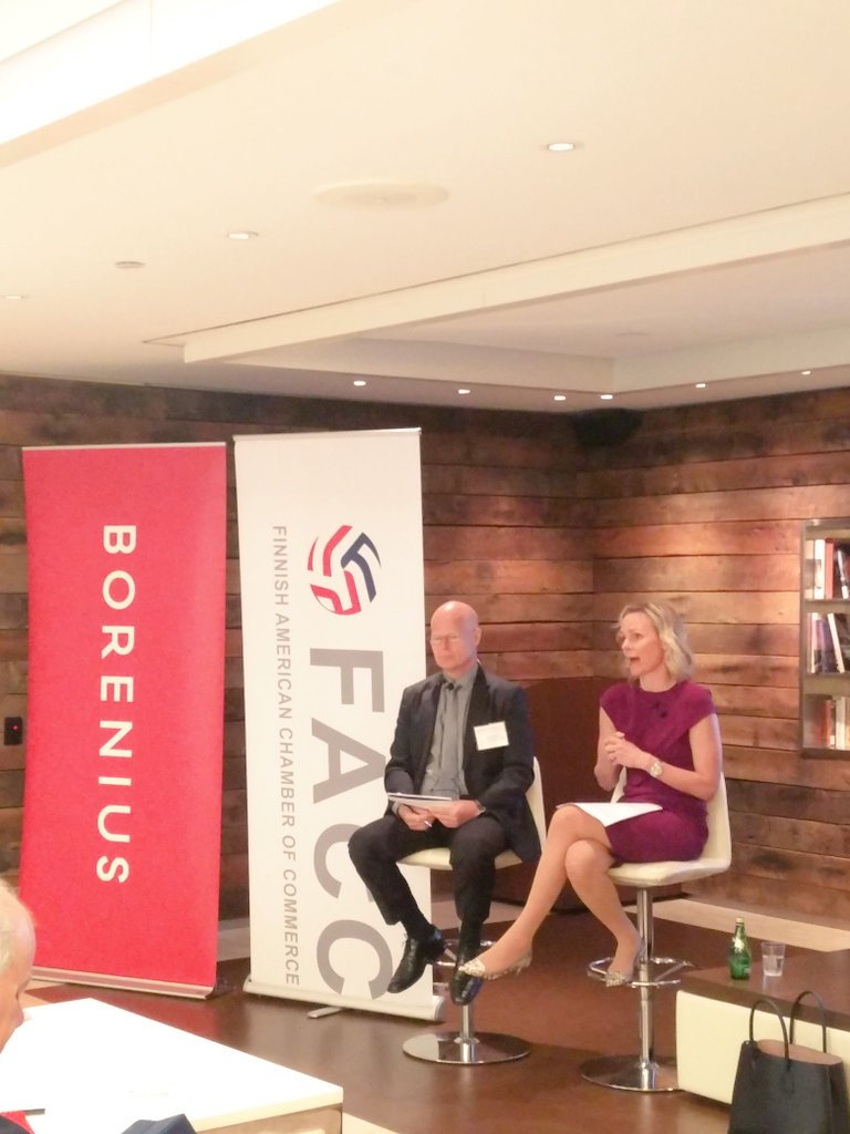 FACCNY's tweet photo. @FACCNY &amp; @BoreniusFI Breakfast Seminar:"100 Days of New Administration"with Consul General of Finland @ManuVirtamo &amp; Professor Anu Bradford https://t.co/uBwUlahm8V