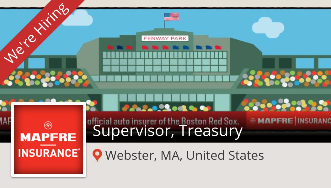 AlyssaHansen's tweet image. New #job opening at #MAPFREInsurance in #WebsterMAUnitedStates! #Supervisor, #Treasury workfor.us/mapfreinsuranc…