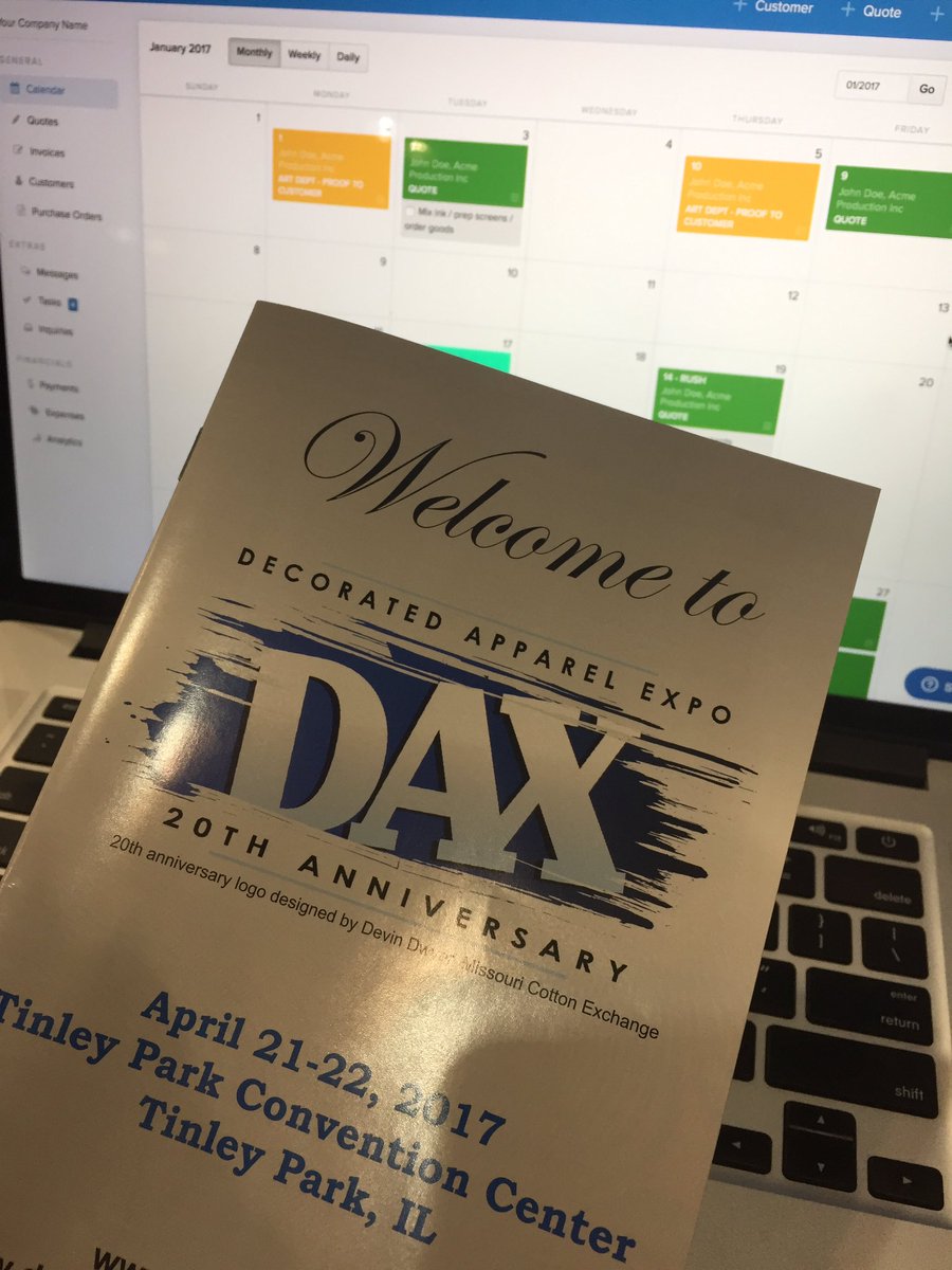 printavo's tweet image. Come visit Booth 334 at #DAXChicago today to check out #printavo!