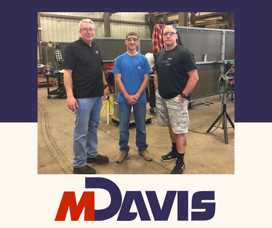 MDavisAndSons's tweet photo. #MDavis Pres. John Gooden, shows #FutureWelder, Joshua Eller, and his dad, Rob Eller around our shop! We wish Joshua the best of success! https://t.co/oUSIspvXjh