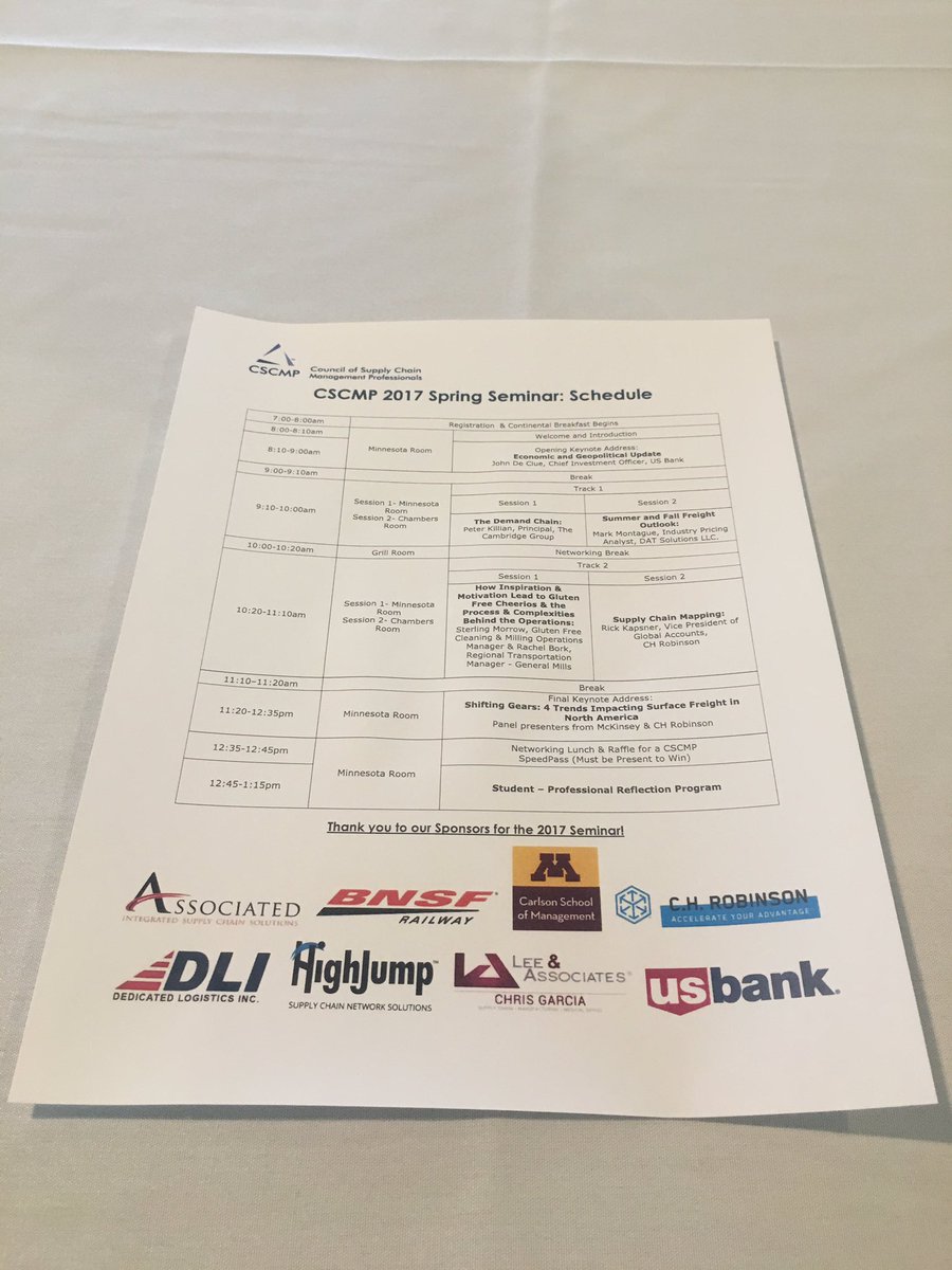 We're onto our first breakout session with speakers from @TheCambridgeGrp and <a href="/DAT/">Dat</a>. #Demandchain #Freight  #Supplychain