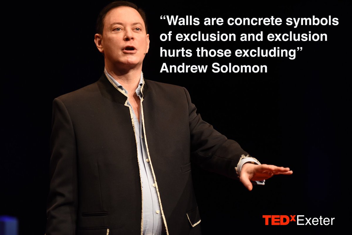 TEDxExeter's tweet photo. See the brilliant @Andrew_Solomon speaking at #TEDxExeter at @ExeterNorthcott theatre #Exeter #BreakDownWalls #TearDowntheWalls https://t.co/FyxiiJcxPF