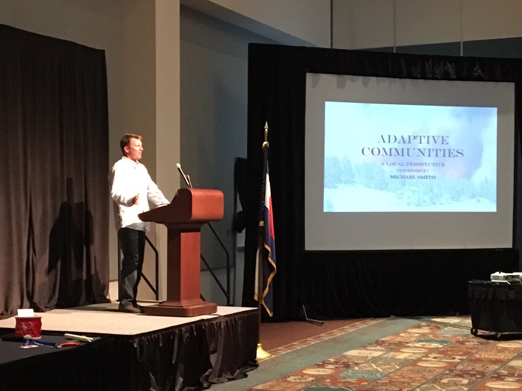 Mike Smith kicks off the final day of #CWFC2017 with a keynote address on the Cold Springs Fire near Nederland.