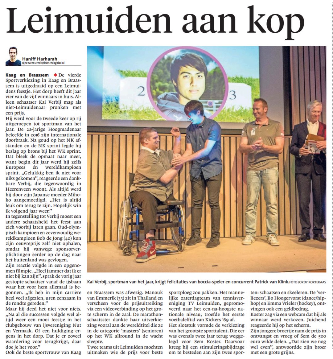 Verslag van de #Sportverkiezing van <a href="/SportweekKenB/">Sportweek KenB</a>, met reacties van <a href="/kaiverbij/">kai verbij(フェルバイ開)</a>, <a href="/DeJongBob/">Bob de Jong 🇳🇱 ⛸️🥇</a> en <a href="/SemKoster/">sem koster</a> #KaagenBraassem #Leimuiden