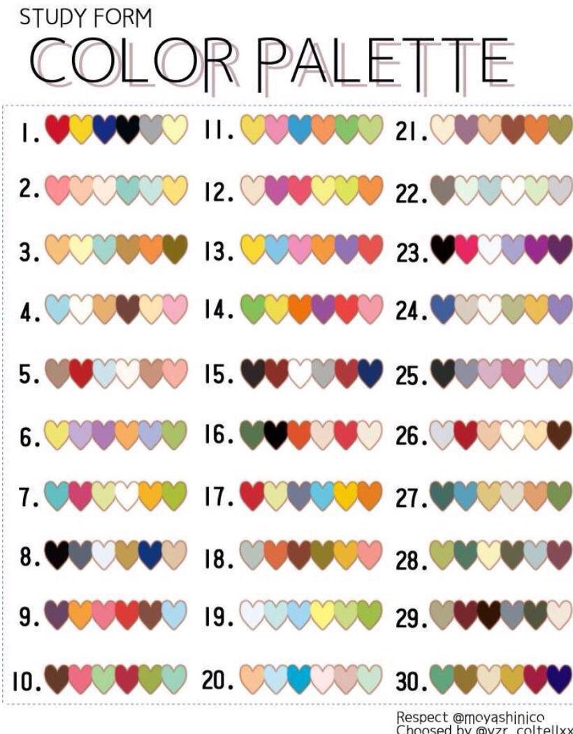 柚兎 いいねした人をカラーパレットの色を使って描く できれば描いてほしいパレットの番号も教えてください T Co 5slp19aqpt Twitter