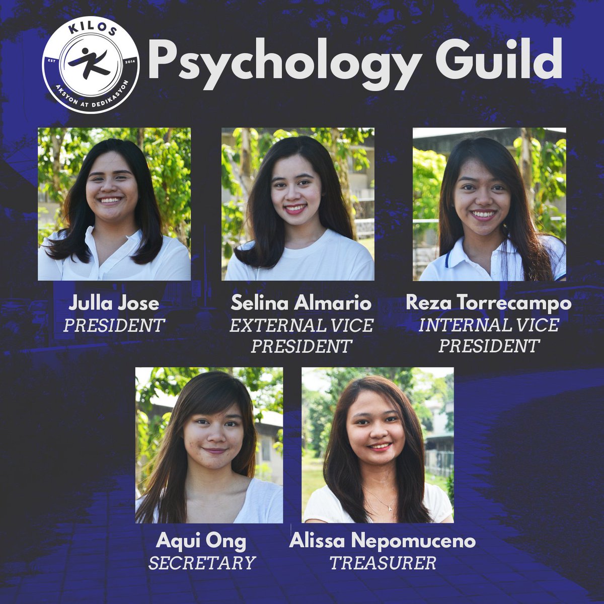 officialmckilos's tweet photo. Kami ay mula sa Psychology Guild at handa kaming kumilos para sa inyo.

#AksyonatDedikasyon
#VoteKilos https://t.co/9fpGmMeJa4