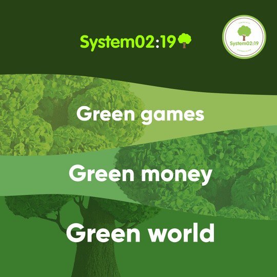 system0219's tweet image. Green games. Green money. Green world. #geothermal #eco-friendly #unity #greencomputing #sustainability #ar #savethearctic #recycle #solar