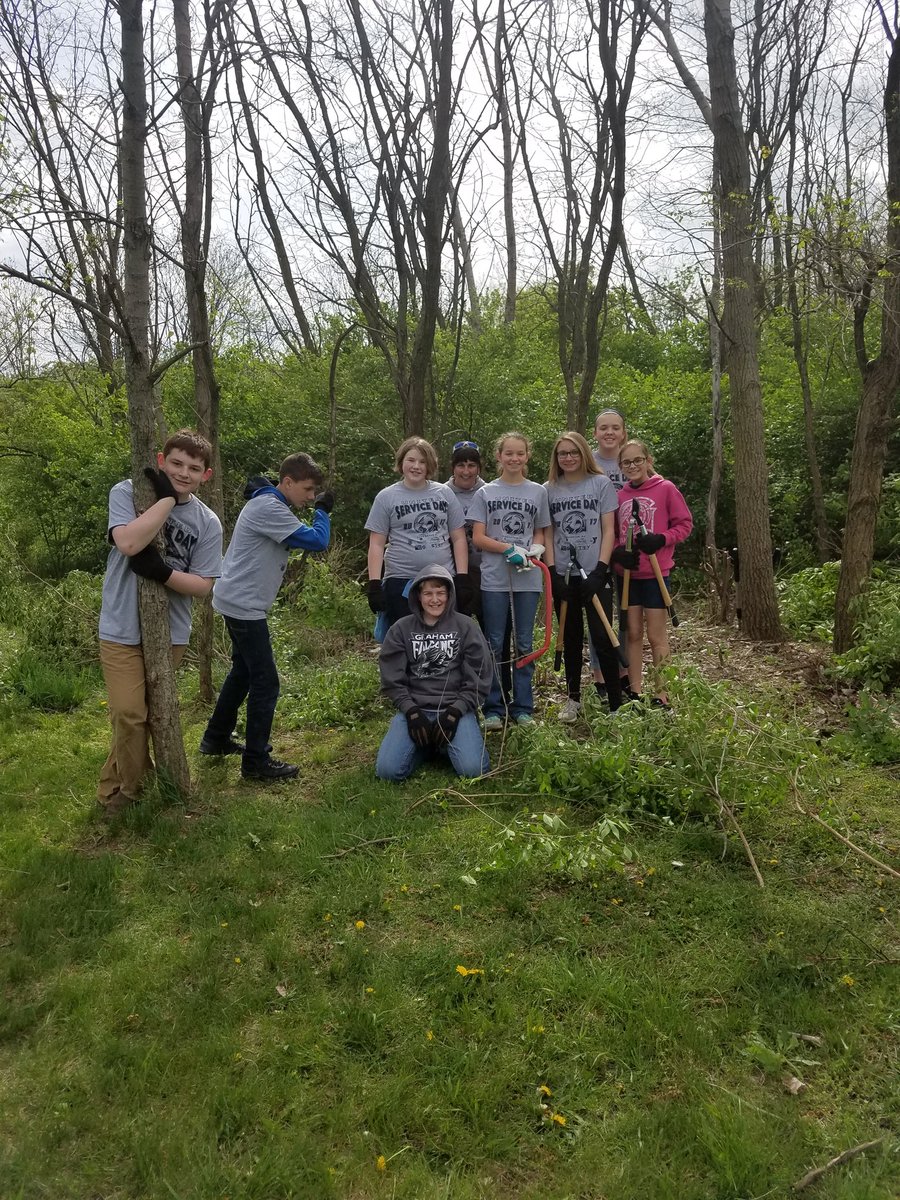 Clearing honeysuckle at the Champaign County Y!  Awesome job! #USD17