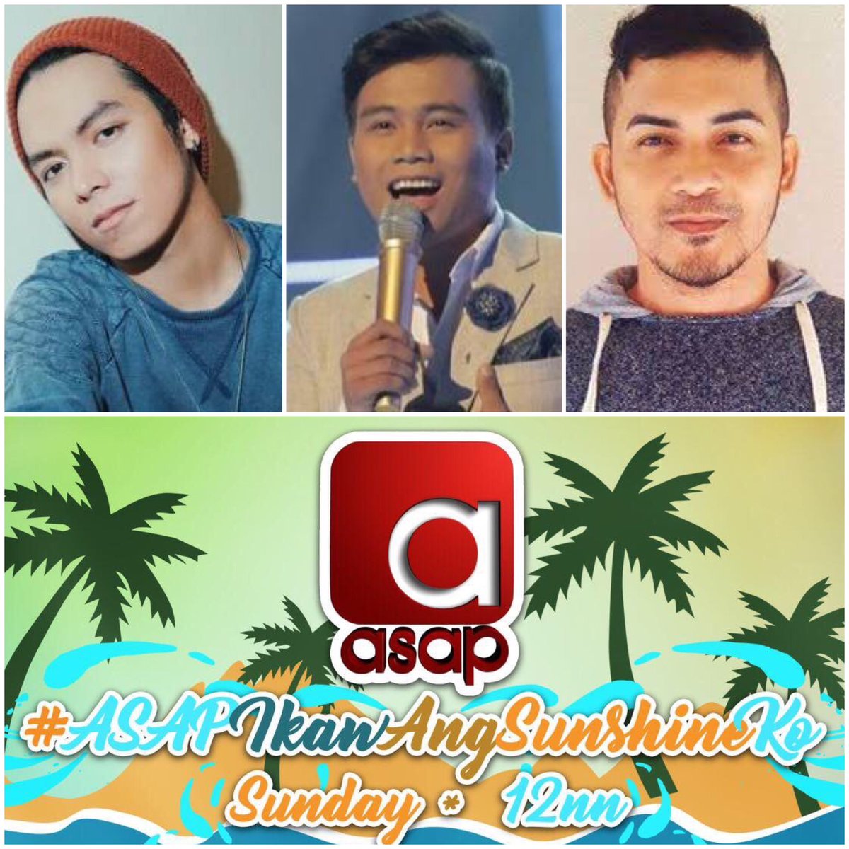 ASAPOfficial's tweet photo. Kasing bright ng sunshine ang talent ng TNT finalists na sina Sam, Froilan and Noven! Abangan sila sa #ASAPIkawAngSunshineKo https://t.co/heiCI7uKsK