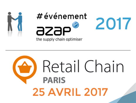 @azapsupplychain sera présent à #RetailChain @SupplyChain_PC le 25 avril 2017 pour présenter ses solutions de Supply Chain planning. #Retail