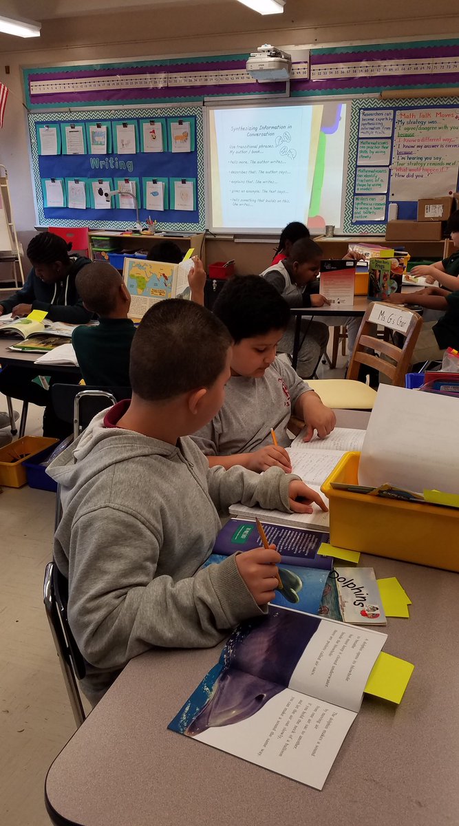 We are becoming expert researchers by working to synthesize information from more than one book with our partners! #76learns