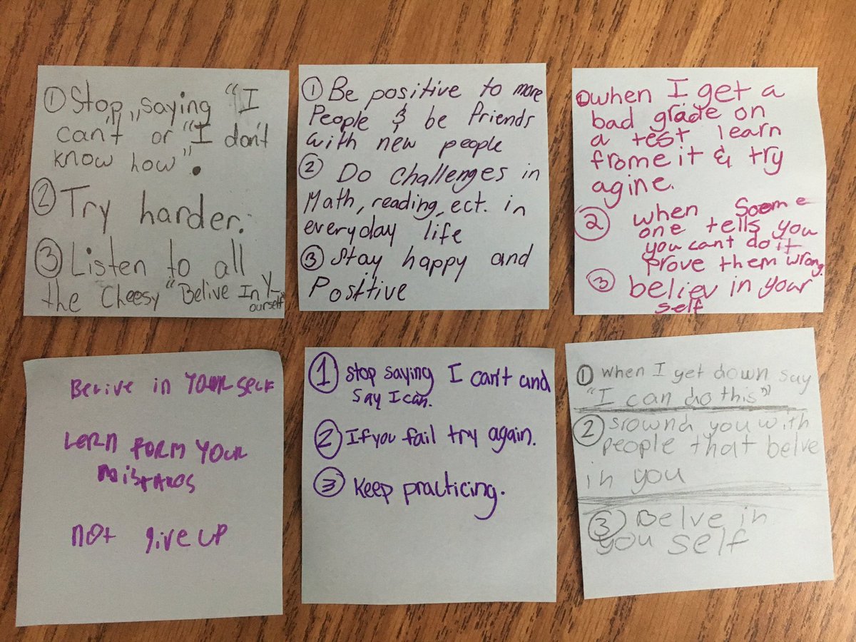 My kids writing how they can have a growth mindset during morning meeting!  #walelm #fierce5th