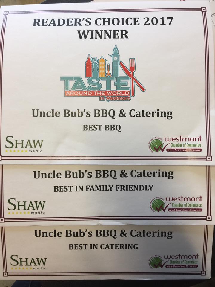 UncleBubsBBQ's tweet photo. Thank you to everyone who voted for #UncleBubs during Westmonts Readers Choice. We won 3 awards! #bublove #unclebubsbbq https://t.co/DtHi7oJwLt