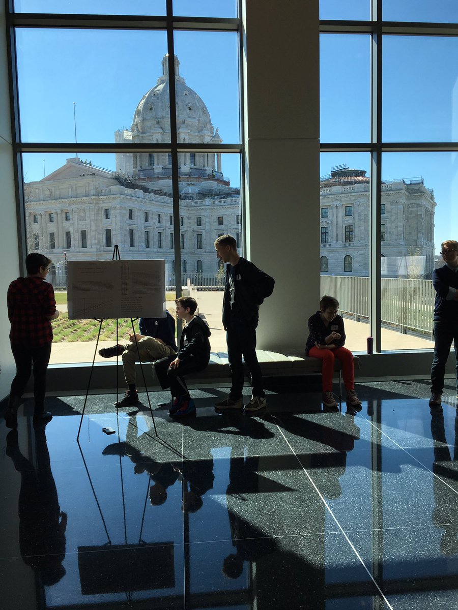 ProgEdNet's tweet photo. At theMN Senate building, talking with @StPaulOpen students about their projects! #NIPEN4.0 https://t.co/VUi14oXYST