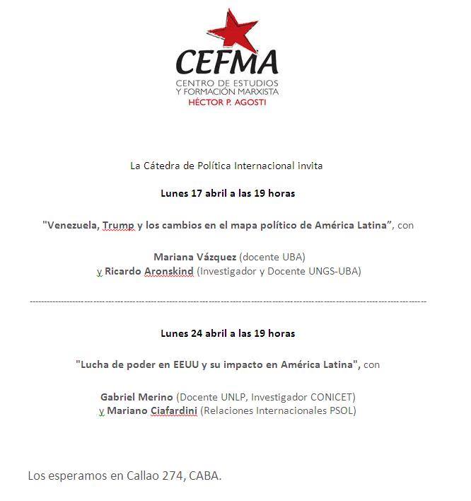 gabrielmerino1's tweet photo. Este lunes en Capital a las 19hs, en el Centro Cultural de la Cooperación:LA LUCHA DE PODER EN ESTADOS UNIDOS Y SU IMPACTO EN AMÉRICA LATINA https://t.co/ey4TXqjtcn