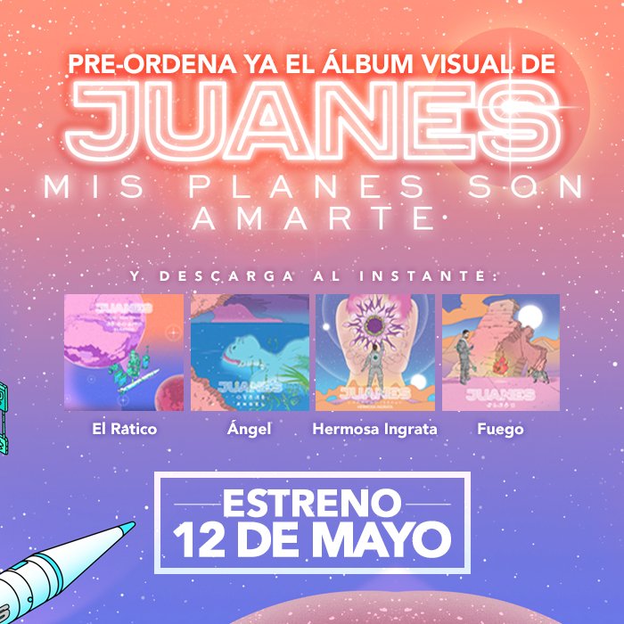 Pre-ordena el álbum visual de @juanes ahora y descarga El Ratico, Angel, Hermosa Ingrata y Fuego al instante! UMLE.lnk.to/wRsPMFp