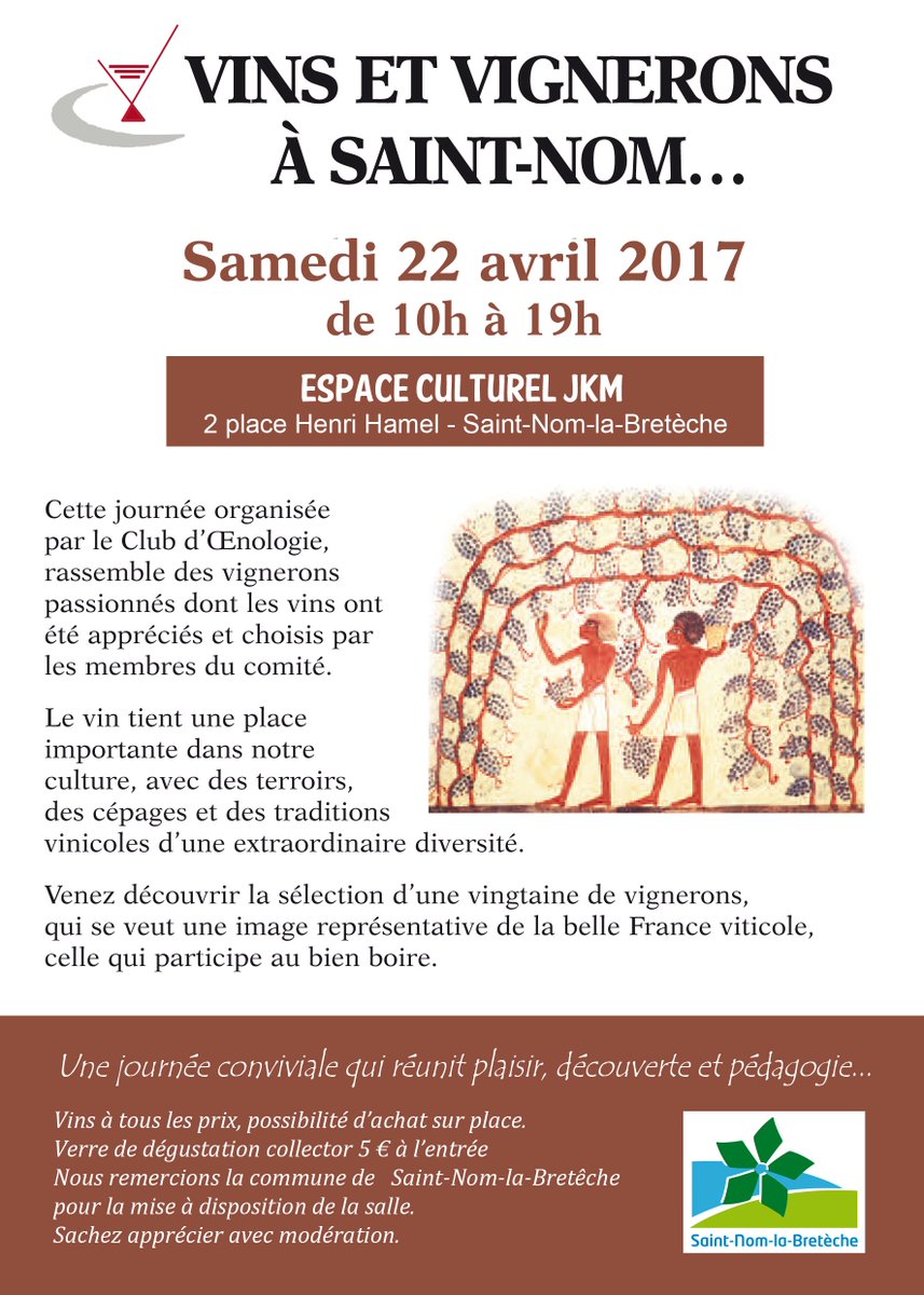 Ce samedi 22 avril, la Famille Gaillard vous attend nombreux au salon “Vins et Vignerons à Saint Nom la Bretèche” ! 🍷