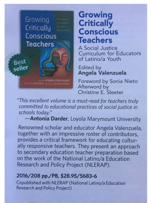 TCPress's tweet image. Growing Critically Conscious Teachers @vlnzl is a #Bestseller !
Receive 20% off: bit.ly/2oRT6Rf
#latinoedu #edpolicy #cchat