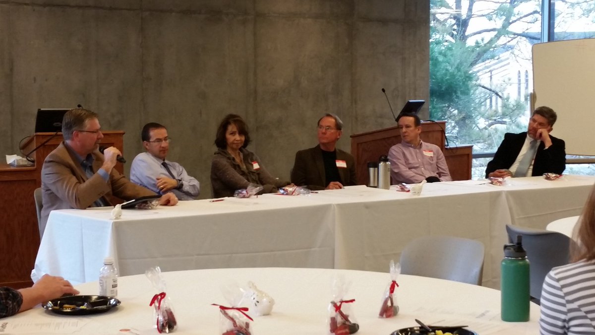 USocialWork's tweet photo. "Now, more than ever, we need to work together," says Dr Derrik Tollefson (@USUAggies) on directors panel.  #UtahSWSchools https://t.co/UveHwuhBJN