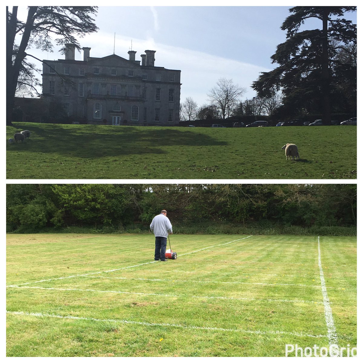 It's started! The @tweet_kmc team were out this morning marking out the Knob Throwing zone. They did a knobtastic job!
